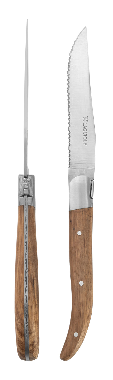 Au Nain Laguiole Set of 4 Steak Knives with Ash Wood Handles