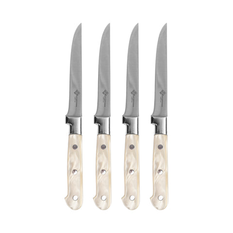Au Nain, Set of 4 Steak Knives, with Pearlized Champagne Handles