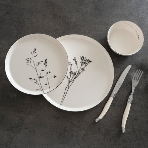 French Home 12-Piece Meadow Flower Porcelain Dinnerware Set