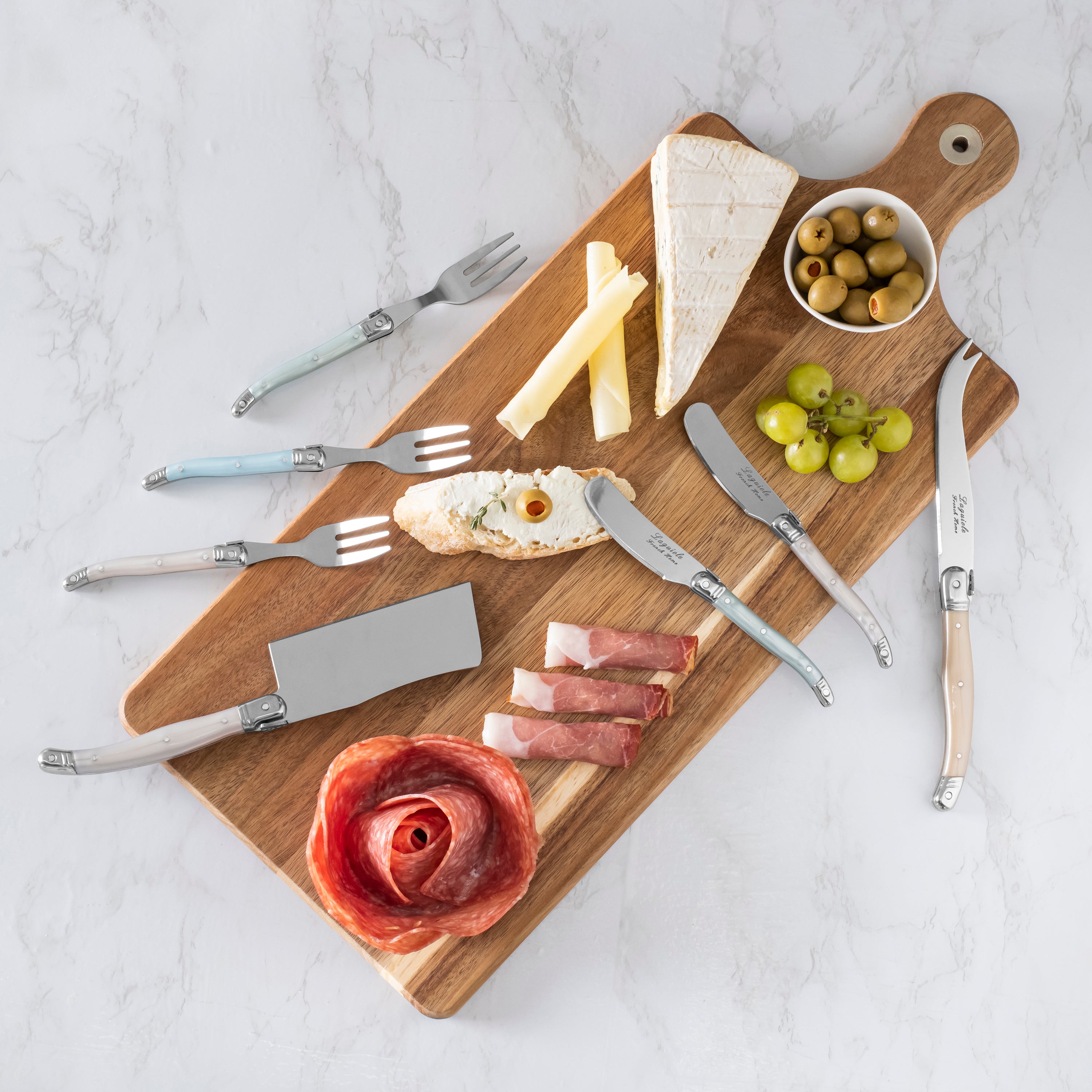 French Home Ultimate 11-Piece Laguiole Charcuterie Set with Mother of