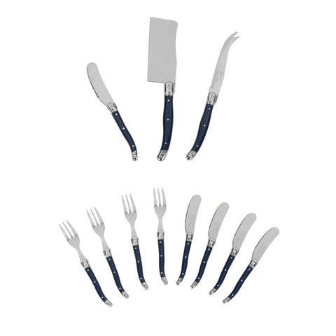 French Home Laguiole Ultimate 11-Piece Charcuterie Set with Navy Handles