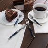 French Home Laguiole Coffee Spoons and Cake Forks, Set of 8, Navy
