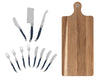 French Home Laguiole 12-Piece Navy Charcuterie Set with Wood Board