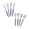 French Home 8-Piece Laguiole Dessert or Cocktail Spoon and Fork Set - Plum Rose