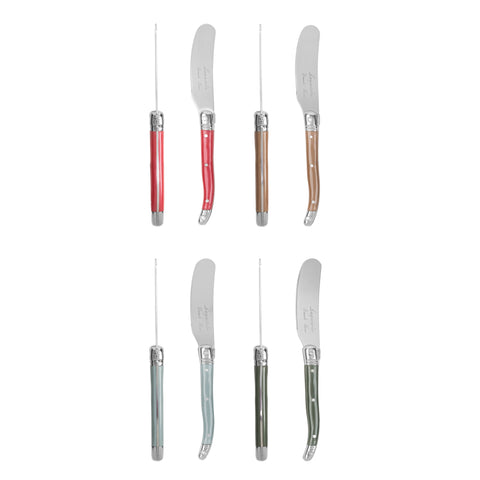French Home 8-Piece Laguiole Spreader Set - Holly Berry