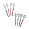 French Home 8-Piece Laguiole Dessert or Cocktail Spoon and Fork Set - Holly Berry