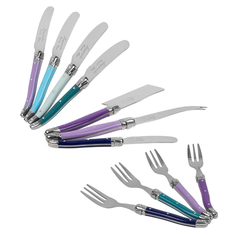 French Home 11-Piece Laguiole Charcuterie Set - Plum Rose