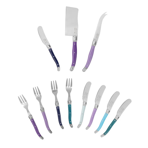 French Home 11-Piece Laguiole Charcuterie Set - Plum Rose