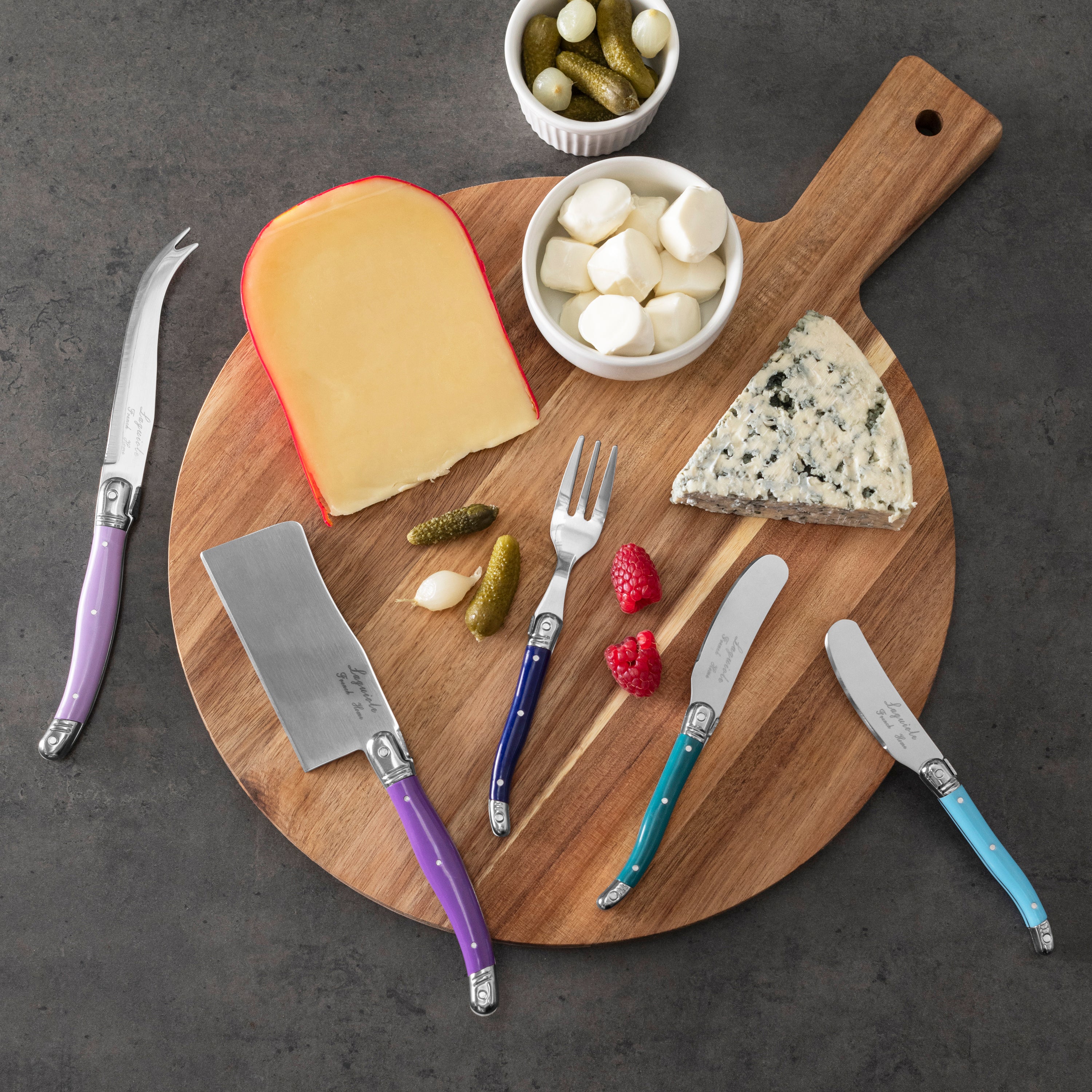 French Home 11-Piece Laguiole Charcuterie Set - Plum Rose