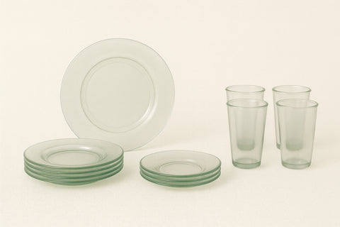 French Home Recycled Glass Urban 12-Piece Dinner & Drinkware Set