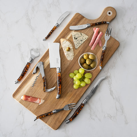 French Home Laguiole 13-Piece Tortoise Shell Charcuterie and Barware Set