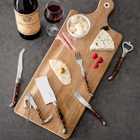 French Home Laguiole Barware Bottle Opener & Corkscrew Set with Tortoise Shell Handles