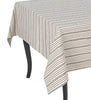 French Home 71" x 95" Black and Cream Multi-Striped Tablecloth