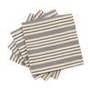 French Home Set of 4 Black and Cream Multi-Striped Napkins