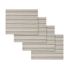 French Home Set of 4 Black and Cream Multi-Striped Placemats