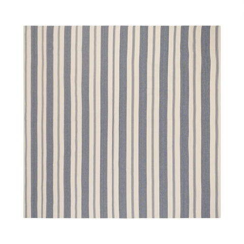 French Home 71" x 119" Blue and Cream Striped Tablecloth