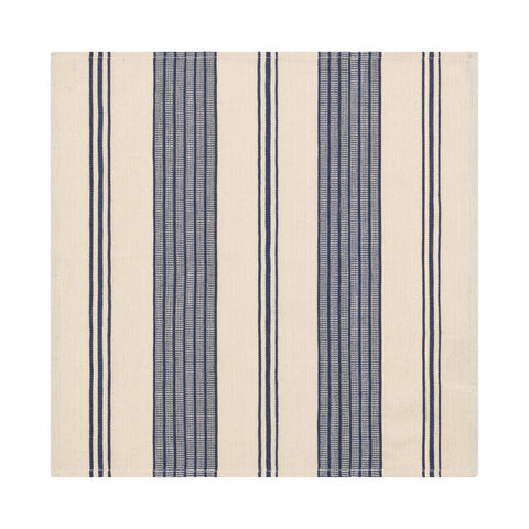 French Home Set of 4 Blue and Cream Striped Napkins