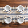 French Home 18”x 57” Blue and Cream Striped Table Runner