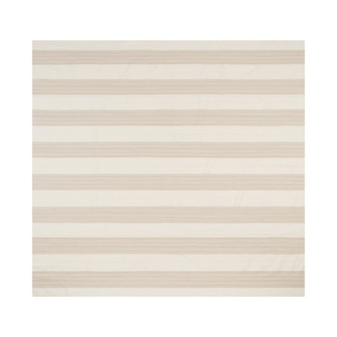 French Home 71" x 95" Cream and Tan Striped Tablecloth