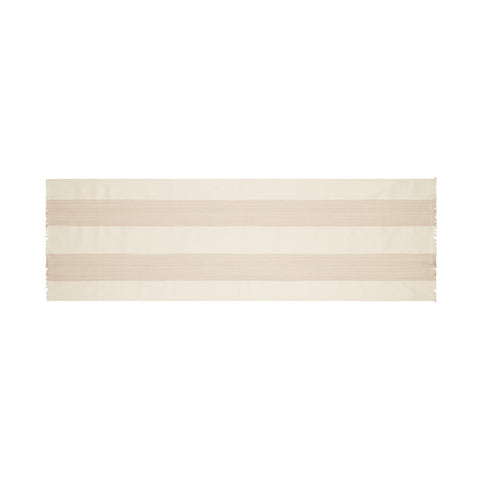 French Home 18”x 57” Cream and Tan Striped Runner