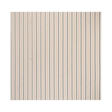 French Home 71" x 95" Cream, Blue, and Pink Striped Tablecloth