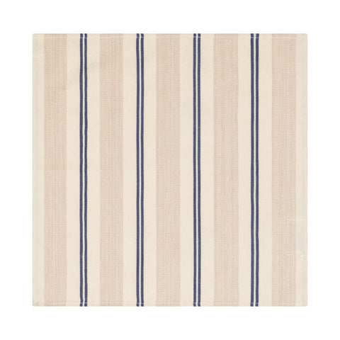 French Home Set of 4 Cream, Blue, and Pink Striped Napkins
