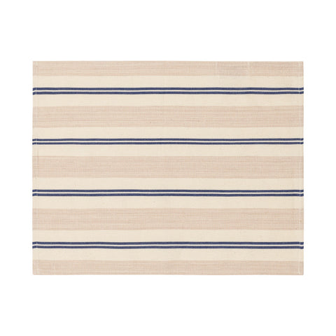 French Home Set of 4 Cream, Blue, and Pink Striped Placemats