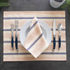 French Home Set of 4 Cream, Blue, and Pink Striped Placemats