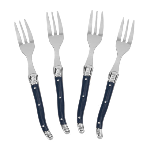French Home Laguiole Cake Forks, Set of 4, Navy