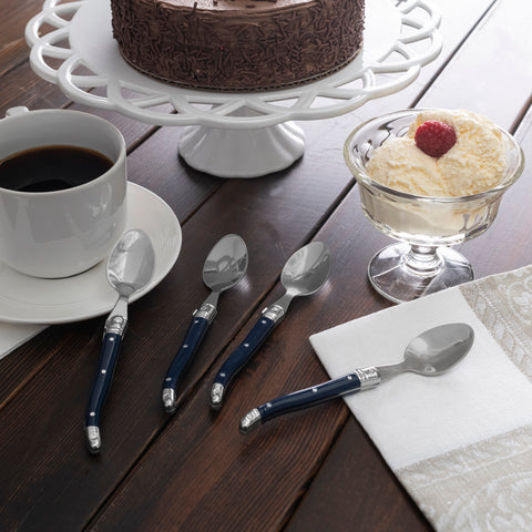 French Home Laguiole Coffee Spoons, Set of 4, Navy