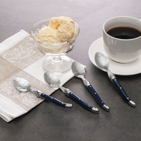 French Home Laguiole Coffee Spoons, Set of 4, Navy
