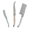 French Home 3-Piece Laguiole Cheese Knife Set with Mother of Pearl Handles