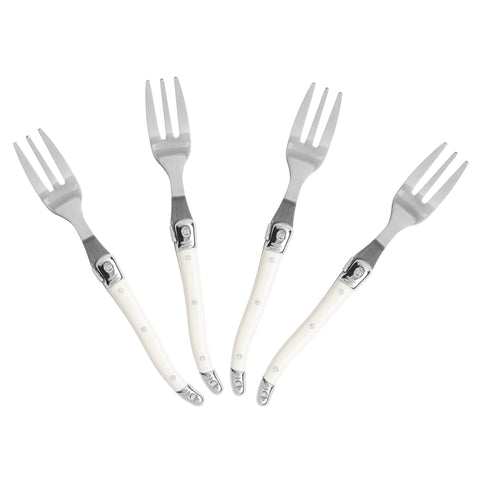 French Home Set of 4 Laguiole Faux Ivory Cake Forks