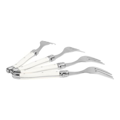 French Home Set of 4 Laguiole Faux Ivory Cake Forks