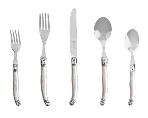French Home 20-Piece Laguiole Flatware Set, Service for 4, Pewter