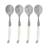 French Home, Set of 4, Laguiole Soup Spoons with Faux Ivory Handles