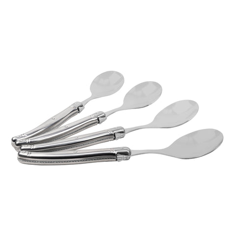 French Home Set of 4 Soup Spoons with Stainless Steel Handles