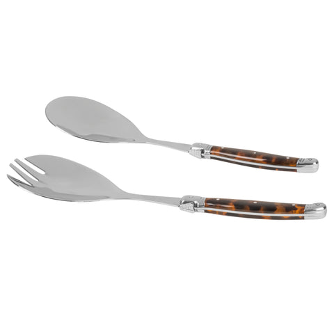 French Home 2-Piece Set of Laguiole Connoisseur Tortoise Shell Salad Servers