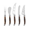 French Home 5-Piece Artisan Laguiole Cheese Knife Set with Tortoise Shell Handles