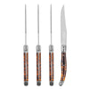 French Home Laguiole Connoisseur 4-Piece Steak Knife Set with Tortoise Handles