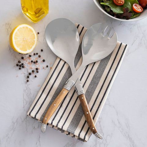 French Home Laguiole 2-Piece Olive Wood Salad Server Set