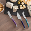 French Home 7-Piece Laguiole Cheese Knives and Spreaders - Plum Rose