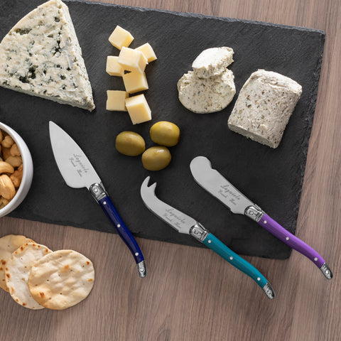 French Home 7-Piece Laguiole Cheese Knives and Spreaders - Plum Rose