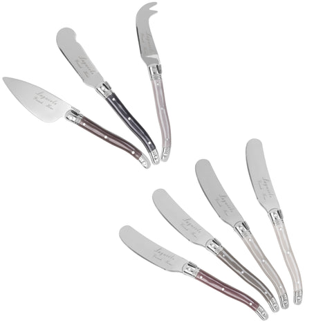French Home 7-Piece Laguiole Cheese Knives and Spreaders - Warm Spice