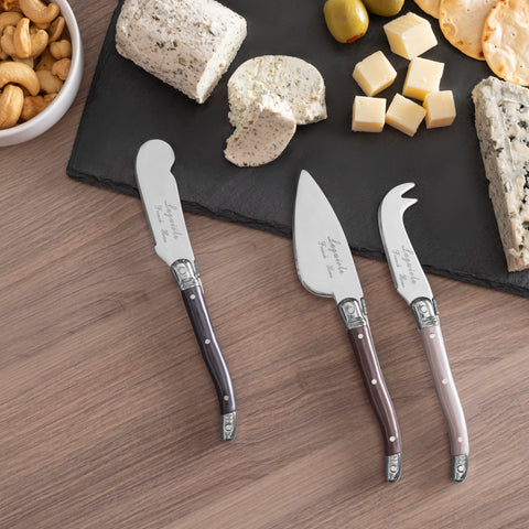 French Home 7-Piece Laguiole Cheese Knives and Spreaders - Warm Spice
