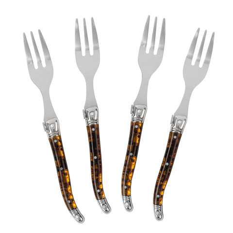 French Home Laguiole Cake Forks, Set of 4 - Tortoise Shell