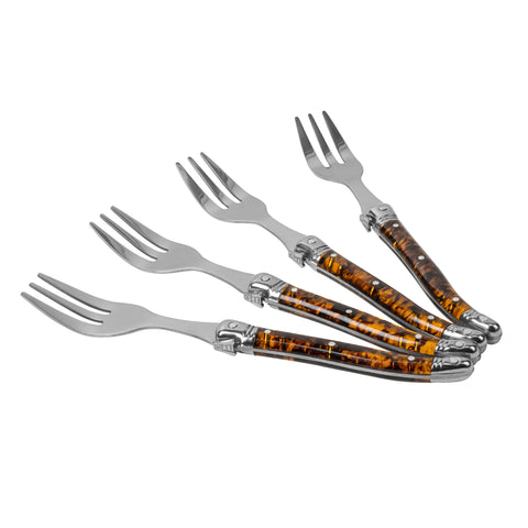 French Home Laguiole Cake Forks, Set of 4 - Tortoise Shell