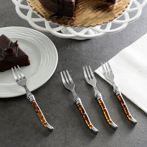 French Home Laguiole Cake Forks, Set of 4 - Tortoise Shell