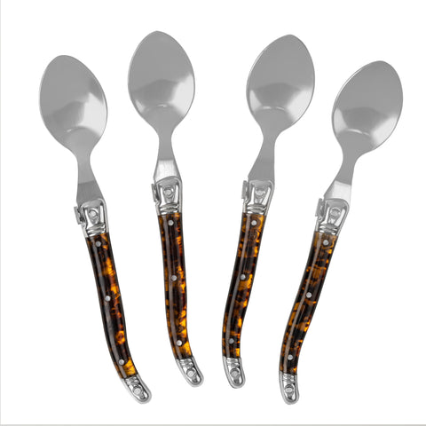 French Home Laguiole Coffee Spoons, Set of 4 - Tortoise Shell