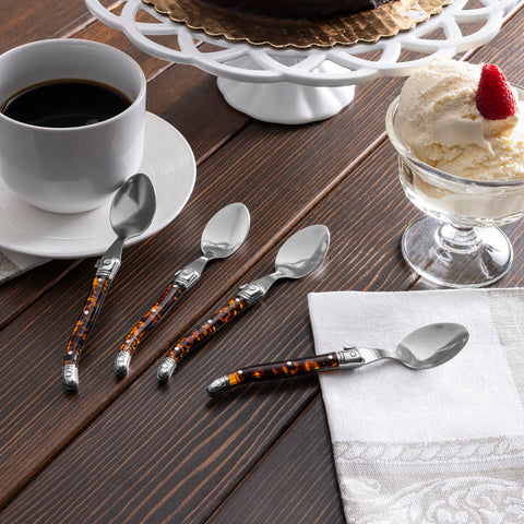 French Home Laguiole Coffee Spoons, Set of 4 - Tortoise Shell